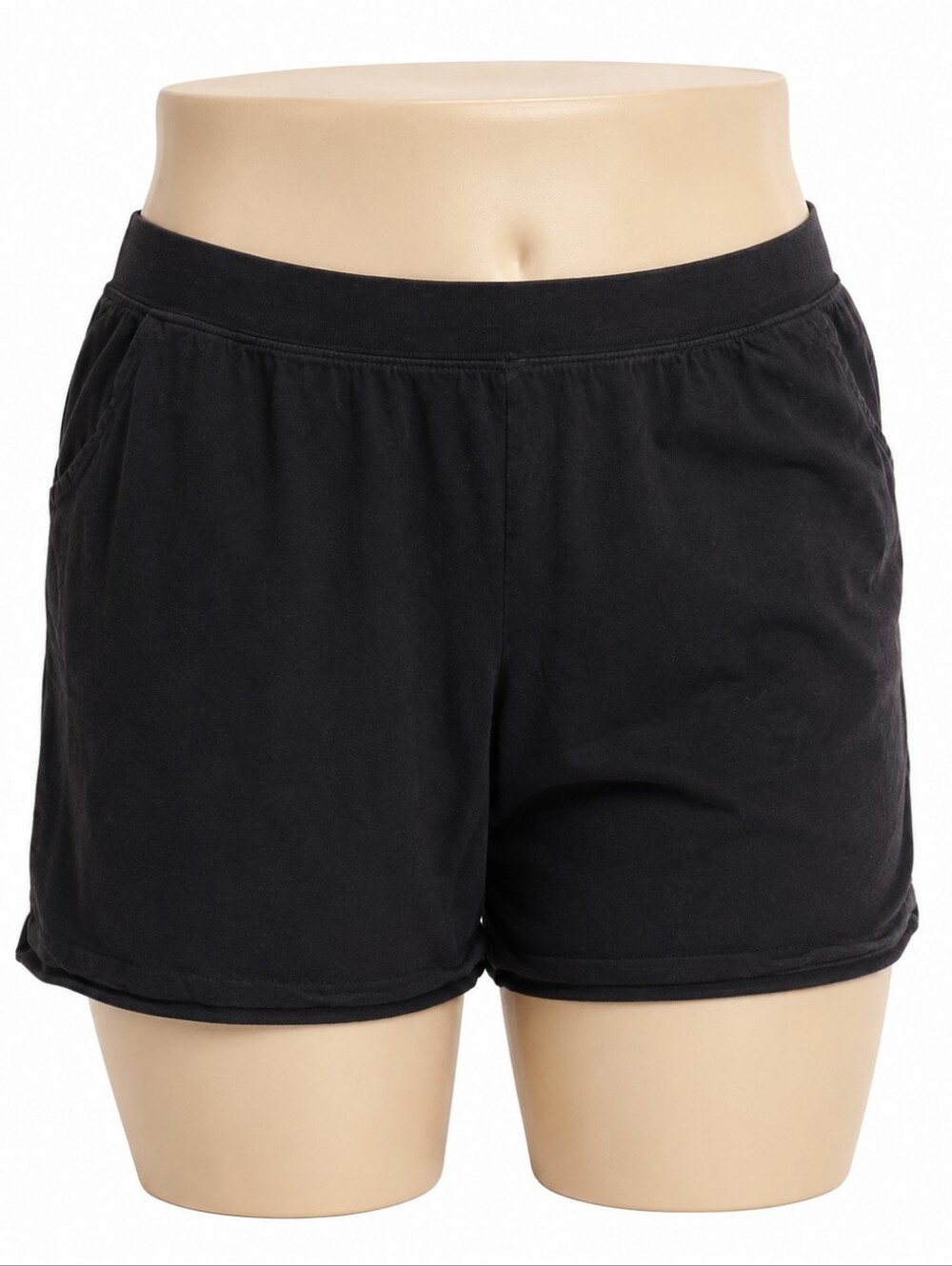 Hanes Just My Size Black Women's Plus Knit Shorts Size 1X (16W)